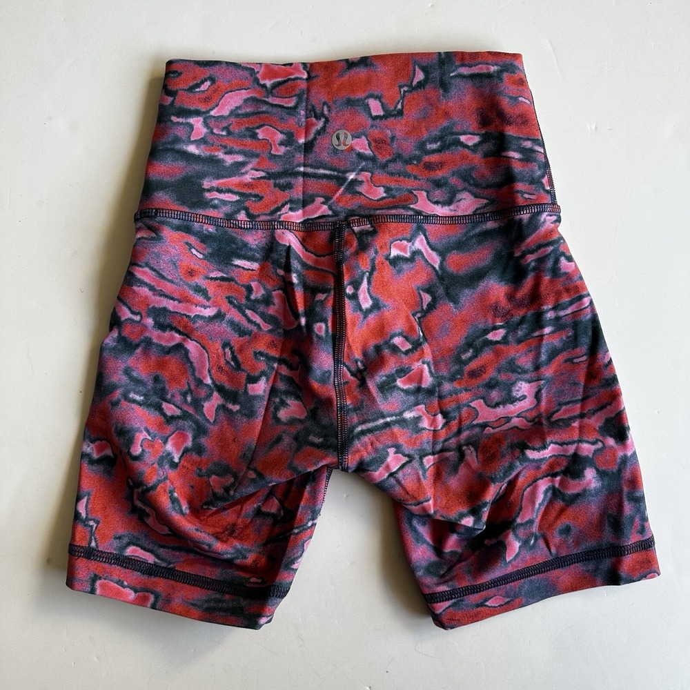 Lululemon Wunder Train High-Rise Short 6" Chroma Clash Multi Pink Women's Size 2 - Picture 4 of 10